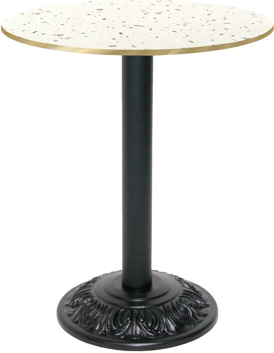 RestooTab - Tisch Versailles Ø60cm Dekor terrazzo cassata kanten messingfarben