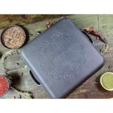 thumbnail of Quadratische Grillplatte aus Gusseisen – 35 x 35 x 4 cm – perfekt zum Grillen von Fleisch und Gemüse – Geschenk – PFAS-frei – Schwarz