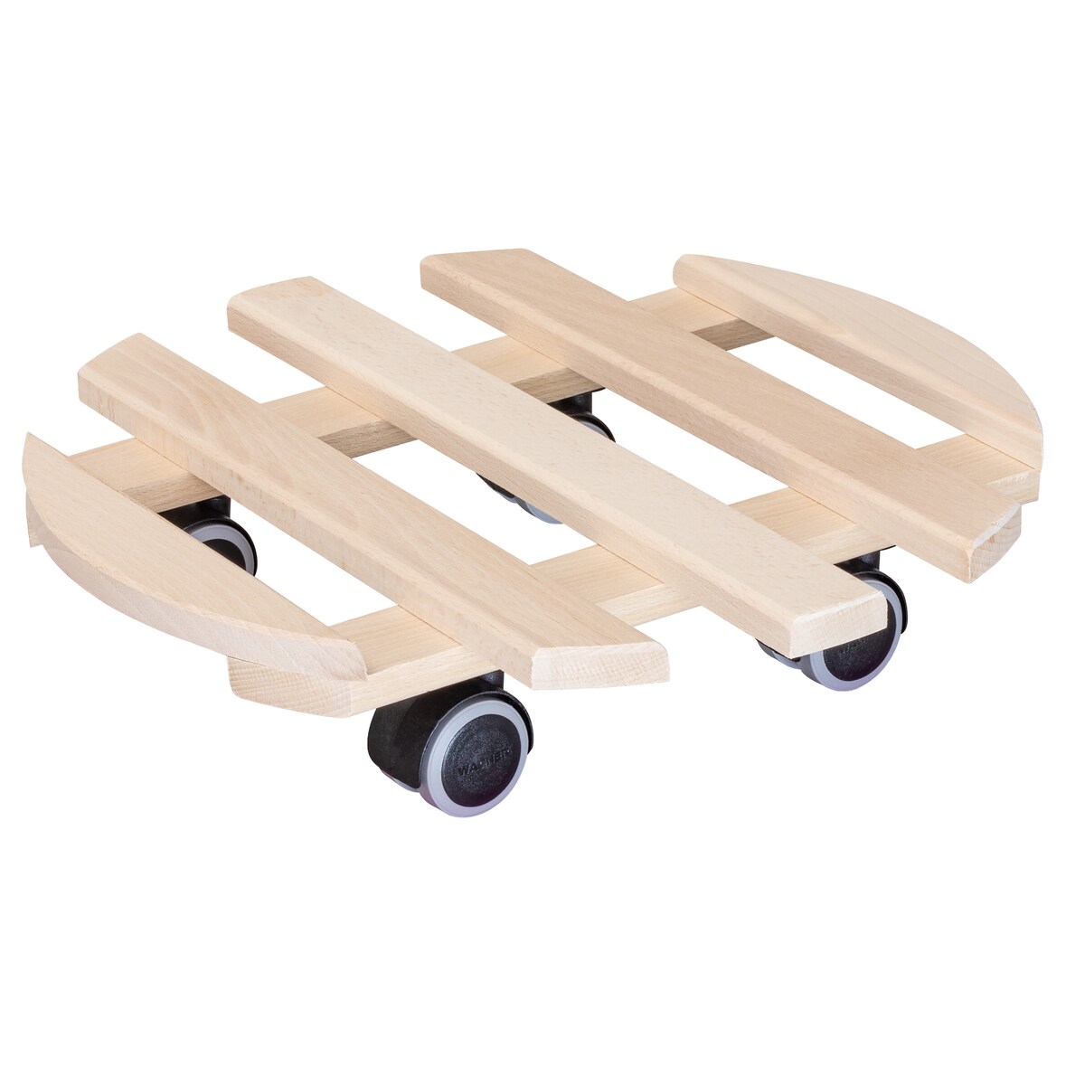 WAGNER Pflanzenroller PALETTI Ø 35 x 8 cm, für den Innenbereich, Buchenholz, natur, Tragkraft 100 kg, EU Ware - 20031901