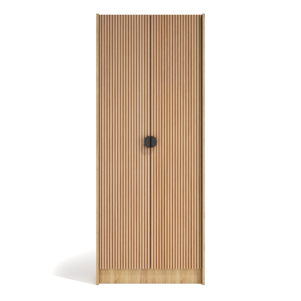 HERDASA, Zapatero alto en melamina NUX DUO, 175x70x24 roble dorado con puertas efecto vallado
