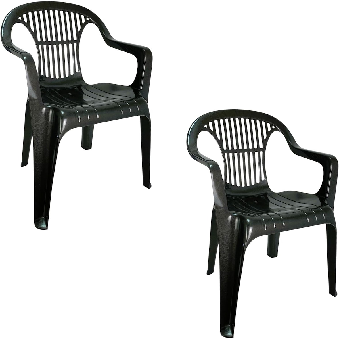 Set de Sillas plasticas apilables (2X Gris Antracita)