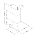 thumbnail of PKM Kaminabzugshaube KH-60KHSX Edelstahl A Dunstabzugshaube 60cm Wandesse