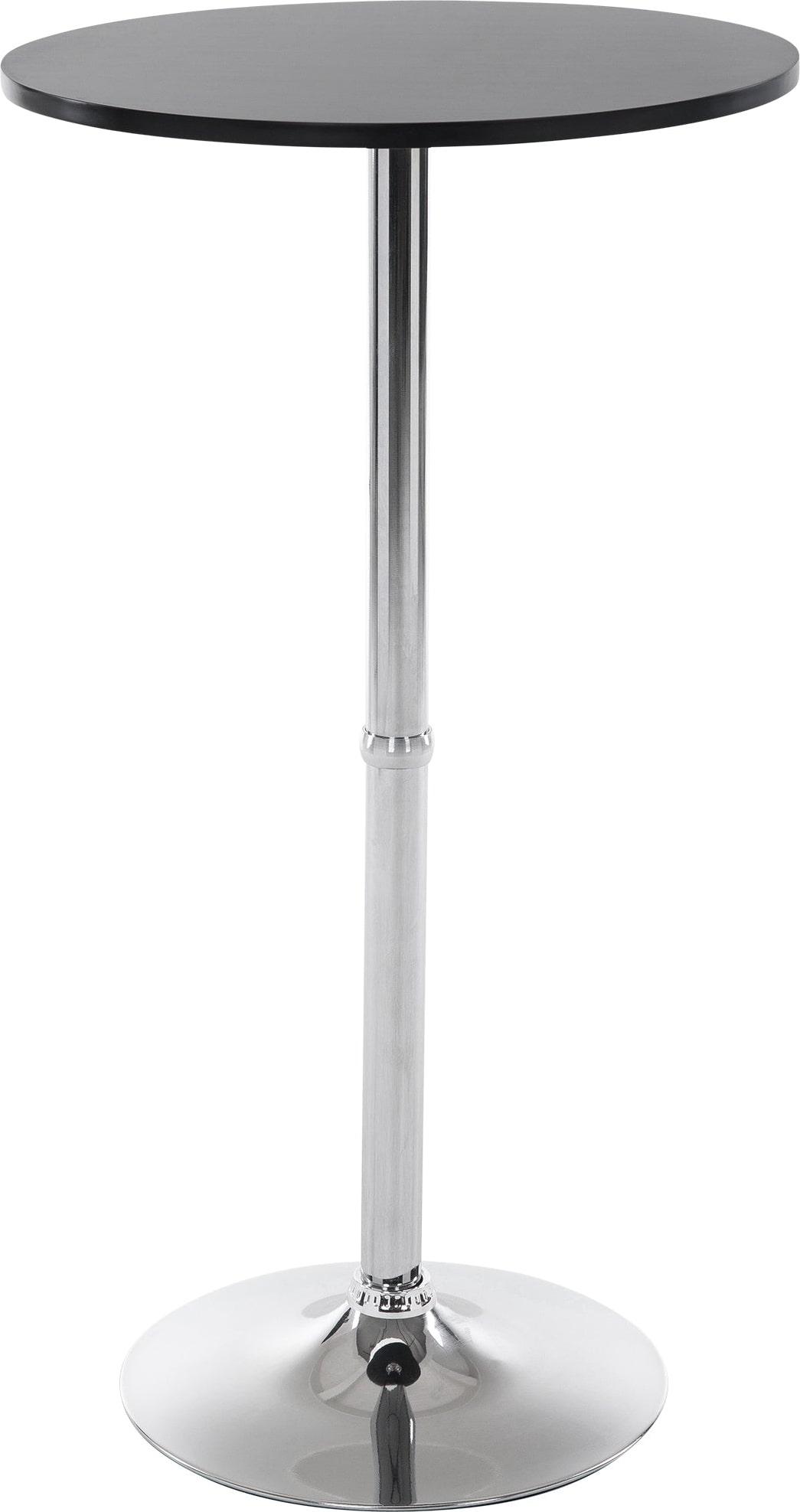 Décoshop26 - Bistro-Bartisch mit runder Tischplatte 60 cm Durchmesser schwarzes Holz Metallgestell 10_0005590