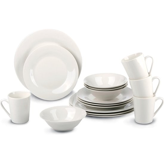 Alpina Serviesset 16-Delig - Bordenset Diner 4 Persoons - Wit