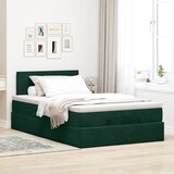 thumbnail of vidaXL Ottoman-Bett mit Matratze & LEDs Dunkelgrün 120x200 cm Samt