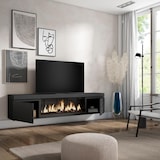 thumbnail of TV-Meubel, Lowboard, Woonkamer, Eetkamer, 208x35x45cm, Voor tv's tot 80", Elektrische haard XXL, Hangend, Moderne stijl, Zwart _ 412_23
