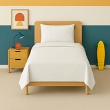 thumbnail of Benetton - Conjunto de Cama 2 Peças (Capa de Edredão 155X220Cm + Fronha 80X80Cm) 200Tc 100% Algodão Branco e Cinzento P&B