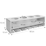 thumbnail of Weinregal HWC-P21, Glas-/Flaschenhalter Wandbar Regal für 4 Flaschen/6 Gläser Holz FSC®-zertifiziert 12x48x12cm ~ schwarz