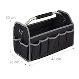 thumbnail of Relaxdays Werkzeugtasche, leer, Schultergurt & Tragegriff, offene Tragetasche für Werkzeug, HBT 30 x 42 x 23 cm, schwarz