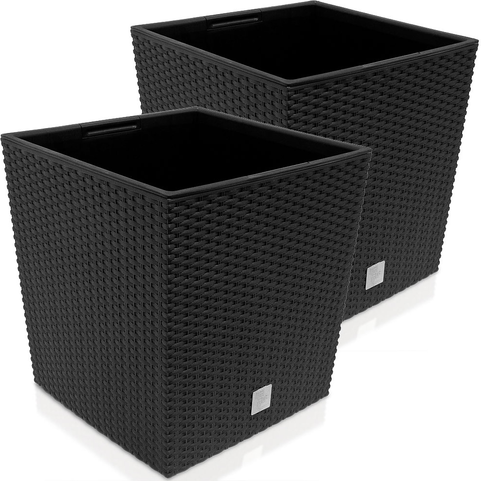 DEUBA® Blumentopf 2er Set 64 Liter Anthrazit