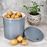 thumbnail of OSKAR Kartoffel-Vorratsdose L in Grau aus weißem Ton - 1994L