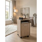 thumbnail of Rollcontainer Sonoma 33x60x38cm Schubladenschrank Büro, Schreibtischcontainer mit Tür & Ablage, Bürocontainer mit Rollen, Kleiner