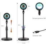 thumbnail of Lampara del Atardecer Sunset puesta de sol con USB, Luz LED Ajustable 16 Colores Mando a distancia (Lampara con base)