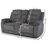 thumbnail of Kinosessel, 2er-Fernsehsessel mit Relaxfunktion, Liegefunktion Easy-Lift, Belastbarkeit je Sitzplatz 130 kg, Mikrofaser, in Dunkelgrau, Raburg Pixx