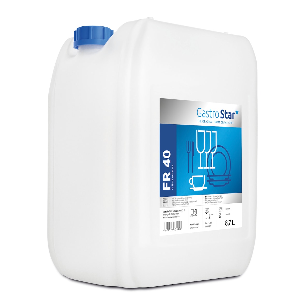 Dr. Weigert Gastro Star FR 40 Gläser Bistro Reiniger, 12 kg