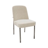 thumbnail of Esszimmerstuhl 2er Set Samt Beige 53x43x82 cm mit dick gepolsterter Sitzfläche verchromtem Metallgestell modern minimalistisches Design