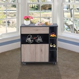 thumbnail of HOMCOM Mobiletto Cucina con Ruote Scaffali e Armadietto in Legno