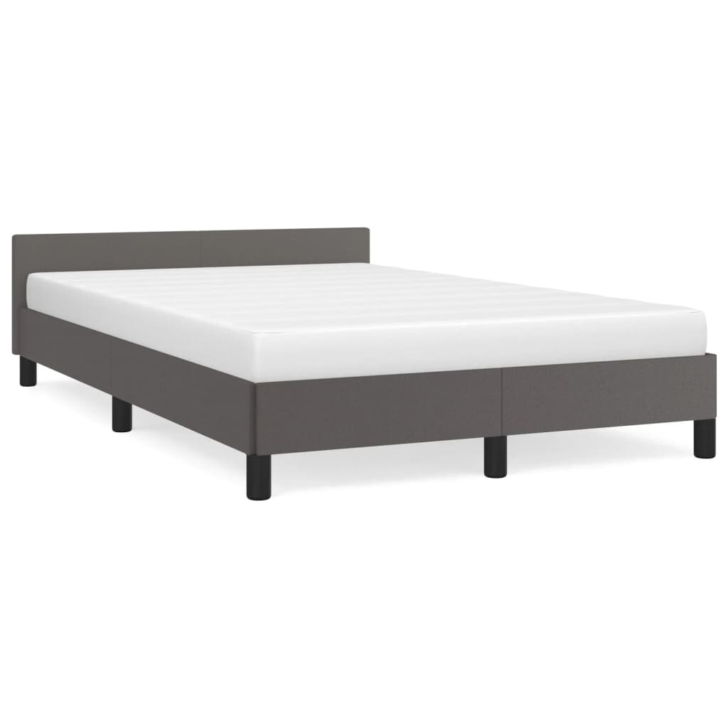 vidaXL Bettgestell mit Kopfteil ohne Matratze Grau 120x200 cm