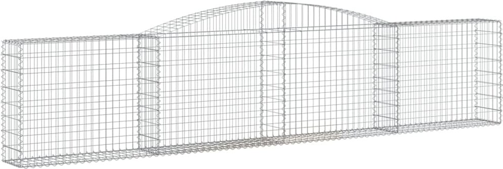 vidaXL Gabionen mit Hochbogen 5 Stk. 400x30x80/100cm Verzinktes Eisen