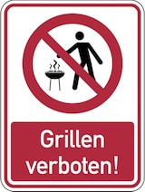thumbnail of Dreifke® Hinweisschild, Grillen verboten - 300x400x2 mm Aluverbund