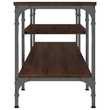 thumbnail of Mueble TV hierro madera contrachapada roble marrón 161x35x45 cm