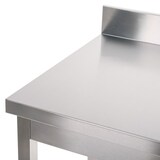thumbnail of Romux® Table en Acier Inoxydable pour Restauration Murale sans Étagère 800x700x850 mm | Table de Travail en Inox Résistante à la Corrosion