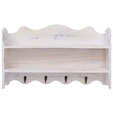 thumbnail of Décoshop26 - Appendiabiti/mensola da parete in legno bianco con 4 ganci 50x10x30 cm Legno DEC024214