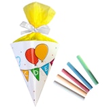 thumbnail of Mini Schultüte gefüllt mit bunter Kreide Einschulung