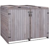 thumbnail of Décoshop26 - Abri de poubelles extérieur conteneurs à ordures jusqu'à 4 bacs 126x158x98 cm en bois certifié FSC gris anthracite 04_0005611