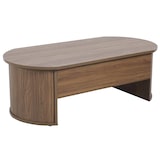 thumbnail of Table basse ovale avec plateau relevable effet bois foncé