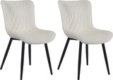 thumbnail of DELUKE® 2er Set Stühle KELCE Samt - 80,5x50x62cm, creme, Kunstleder Metall Gestell Stühle Esszimmerstühle Stuhl Esszimmer Esstisch Stühle Küchenstuhl