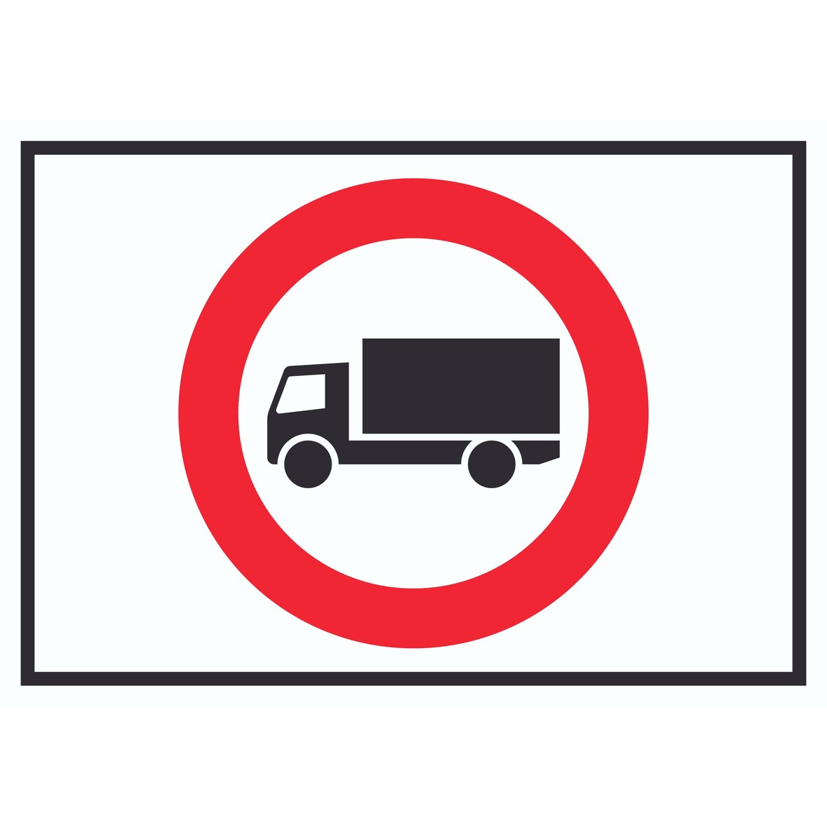 LKW Durchfahrt verboten Symbol Schild A4 Rückseite selbstklebend