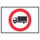 thumbnail of LKW Durchfahrt verboten Symbol Schild A4 Rückseite selbstklebend