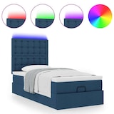 thumbnail of vidaXL Ottoman-Bett mit Matratze & LEDs Blau 80x200 cm Stoff