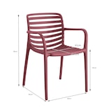 thumbnail of METRO PROFESSIONAL Silla apilable con reposabrazos Gastro Elaria, plástico, burdeos