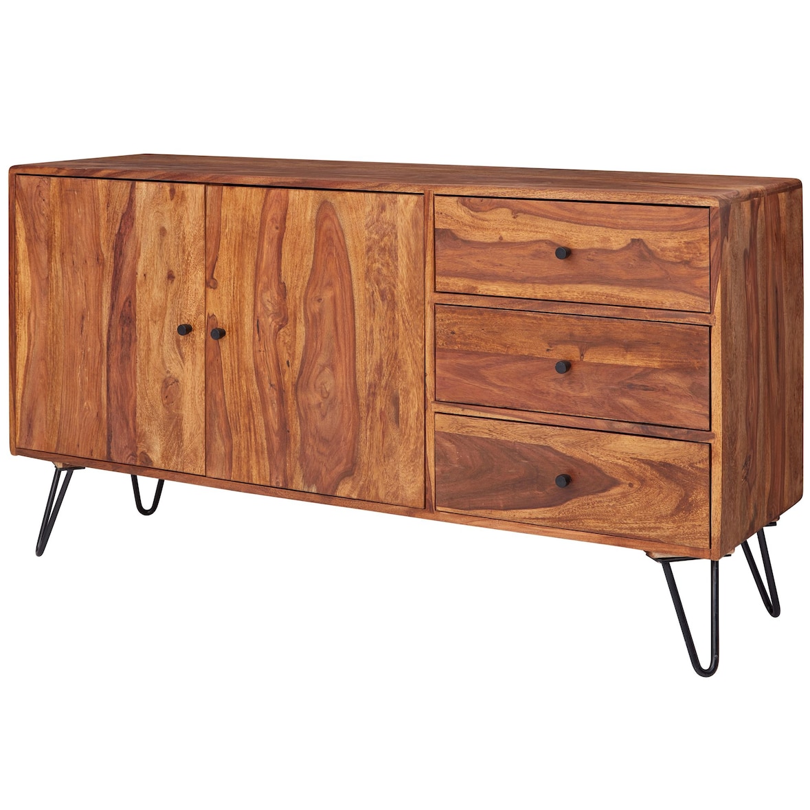 WOHNLING Sideboard WL5.629 Landhaus Kommode Holz Massiv Anrichte Standschrank