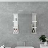 thumbnail of ML-Design Spiegelschrank Weiß 80x64x21 cm, Badezimmerschrank mit Tür & 8 Ablagen, MDF-Holz, Hängeschrank mit Spiegel für Bad & WC