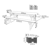 thumbnail of BS COM Set Birreria Tavolo con Panche cm 220x80 Legno 220x80x75 cm Marrone