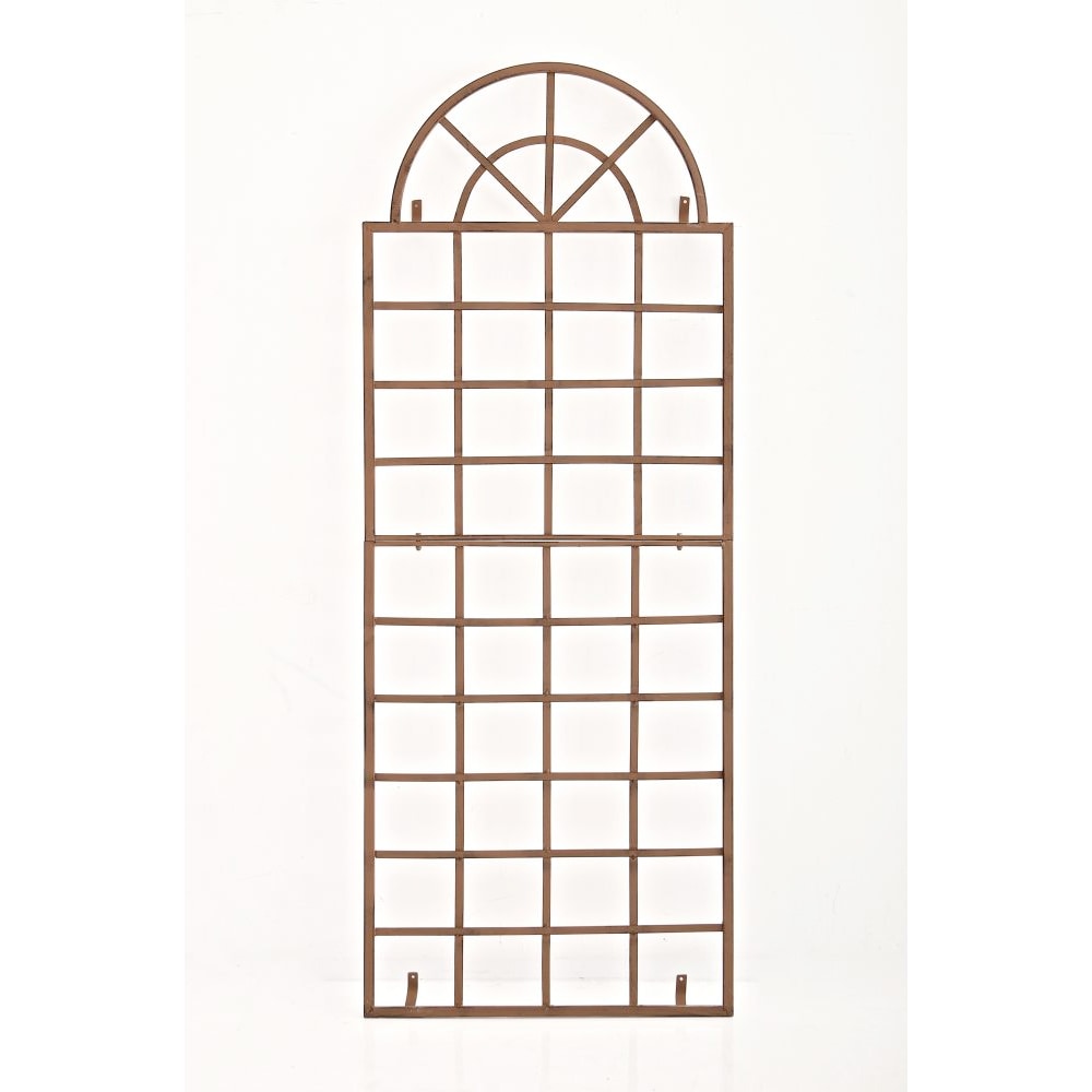 Décoshop26 - Wandrek voor klimplanten 180 x 70 cm tuindecoratie verouderd bruin metaal 10_0003905