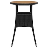thumbnail of Mesa de jardín madera acacia y ratán sintético negro Ø60x75 cm