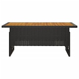 thumbnail of vidaXL Gartentisch Schwarz 100x50x43/63 cm Akazienholz & Poly Rattan