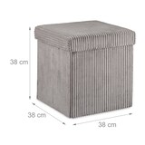 thumbnail of Relaxdays Sitzwürfel, faltbar, Sitzhocker mit Stauraum, Kordsamt, quadratisch, mit Deckel, Samthocker 38x38x38 cm, grau