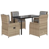 thumbnail of vidaXL 5-tlg. Garten-Essgruppe mit Kissen Beige Poly Rattan