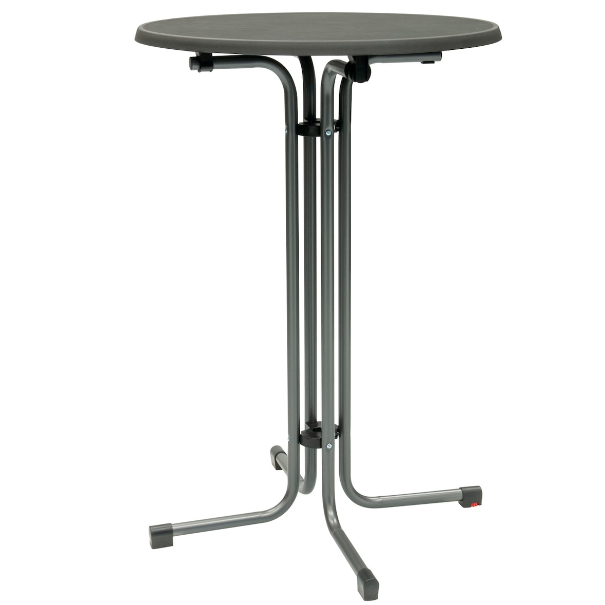 METRO PROFESSIONAL Stehtisch klappbar Mistrano, Stahl, Ø 80 x 110 cm, rund, grau