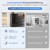thumbnail of Merax Mini Kühlschrank 60L mit Gefrierfach, Kühl-Gefrierkombination, 38L + 22L, Glastür, 135 kWh/Jahr, 45 dB, schwarz