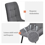 thumbnail of Merax 120cm Esstisch mit 4 Stühlen Set Esszimmer Sitzgruppe, Metallbeine,Essgruppe, (5-tlg), Leinen, grau