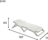 thumbnail of Lettino prendisole con schienale regolabile Sirocco, plastica, bianco