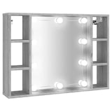 thumbnail of vidaXL Spiegelkast met LED-verlichting 76x15x55 cm grijs sonoma eiken