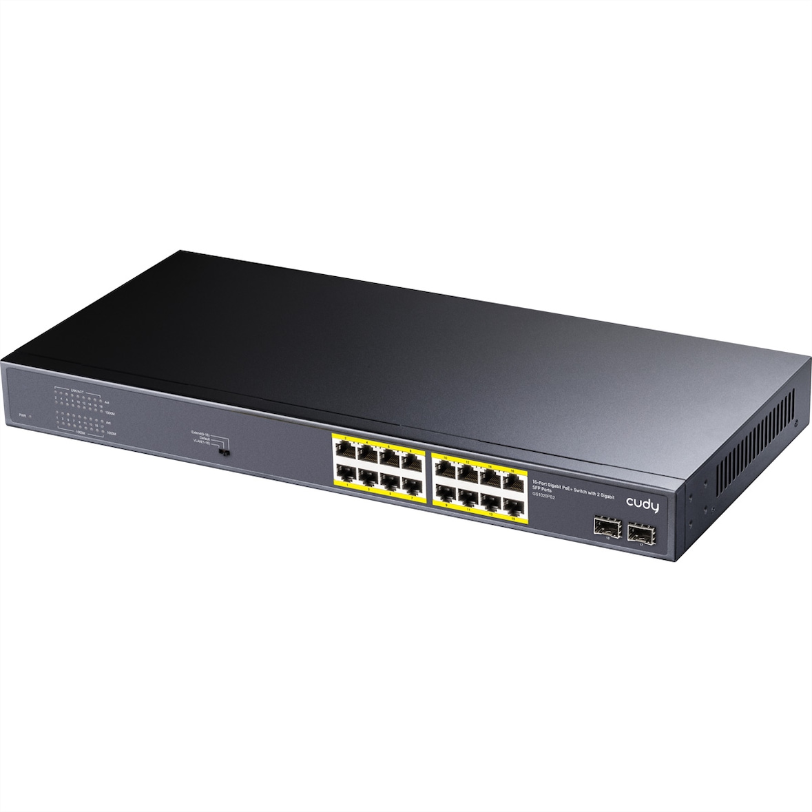 CUDY GS1020PS2 16-Port Gigabit PoE+ Switch 2 Gigabit SFP Ports 200W