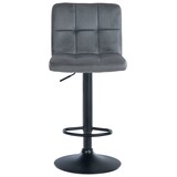 thumbnail of Set van 2 barkrukken Peru fluweel donkergrijs/zwart